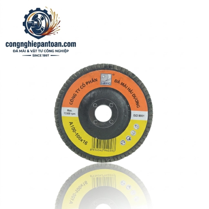 Một xấp đĩa đá ráp xếp Cn100 Phi 100, loại A100-100x16 của thương hiệu Đá Mài Hải Dương, được congnghiepantoan.com cung cấp chính hãng, chuyên dùng cho mài và đánh bóng kim loại.