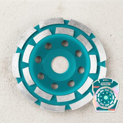 Hình ảnh Chén mài đá bê tông Total TAC2421501 150mm chính hãng, đường kính 150mm, lỗ trục 22.2mm, tốc độ tối đa 15.300 vòng/phút. Sản phẩm lý tưởng cho mài nhẵn bề mặt bê tông, đá và vữa, đảm bảo độ bền cao và an toàn khi sử dụng.