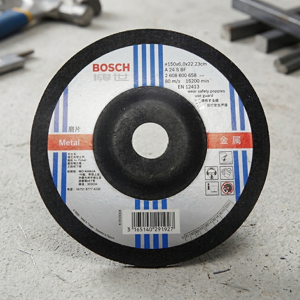Hình ảnh Đá Mài Sắt Bosch 2608600855 (150mm) chính hãng chuyên dùng mài sắt, kim loại với độ bền cao, khả năng mài mạnh mẽ, vận hành ổn định và an toàn cho thợ cơ khí, xây dựng và gia công kim loại.
