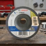 Cận cảnh và thông số kỹ thuật Đá mài 125mm Bosch 260860263 expert for Metal chuyên dùng cho kim loại. Đĩa mài Bosch 125x6.3x22.23mm, mã abrasive A 24 S BF, tiêu chuẩn EN 12413, RPM tối đa 12250.