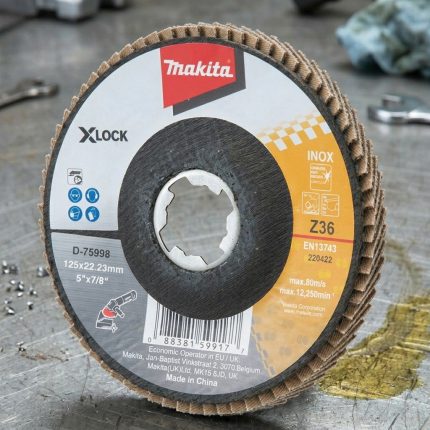 Đĩa nhám xếp 125mm Z36 Makita D-75998, chất lượng cao cho inox và kim loại, bền bỉ, mài nhẵn hiệu quả. Freeship, Chính hãng 100%, mua ngay tại Công Nghiệp An Toàn.