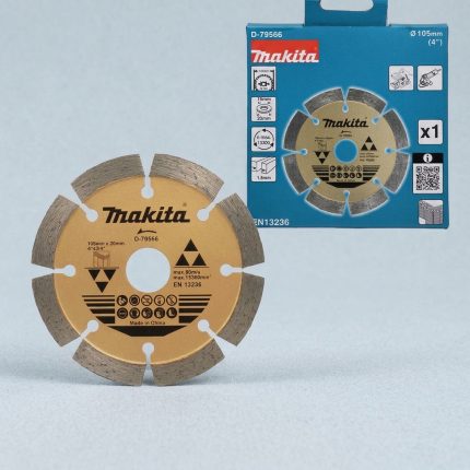 Lưỡi cắt bê tông 105x20mm Makita D-79566 là lưỡi cắt kim cương chuyên dụng dành cho bê tông, gạch, đá xây dựng và vật liệu cứng. Thiết kế rãnh thoát nhiệt tối ưu kết hợp vành cắt kim cương chất lượng cao giúp tăng tốc độ cắt, giảm ma sát và nâng cao tuổi thọ sử dụng. Lưỡi cắt bê tông 105x20mm Makita D-79566 mang đến đường cắt chính xác, ít sứt mẻ, phù hợp cho thợ xây dựng, thi công hoàn thiện và các công trình chuyên nghiệp.
