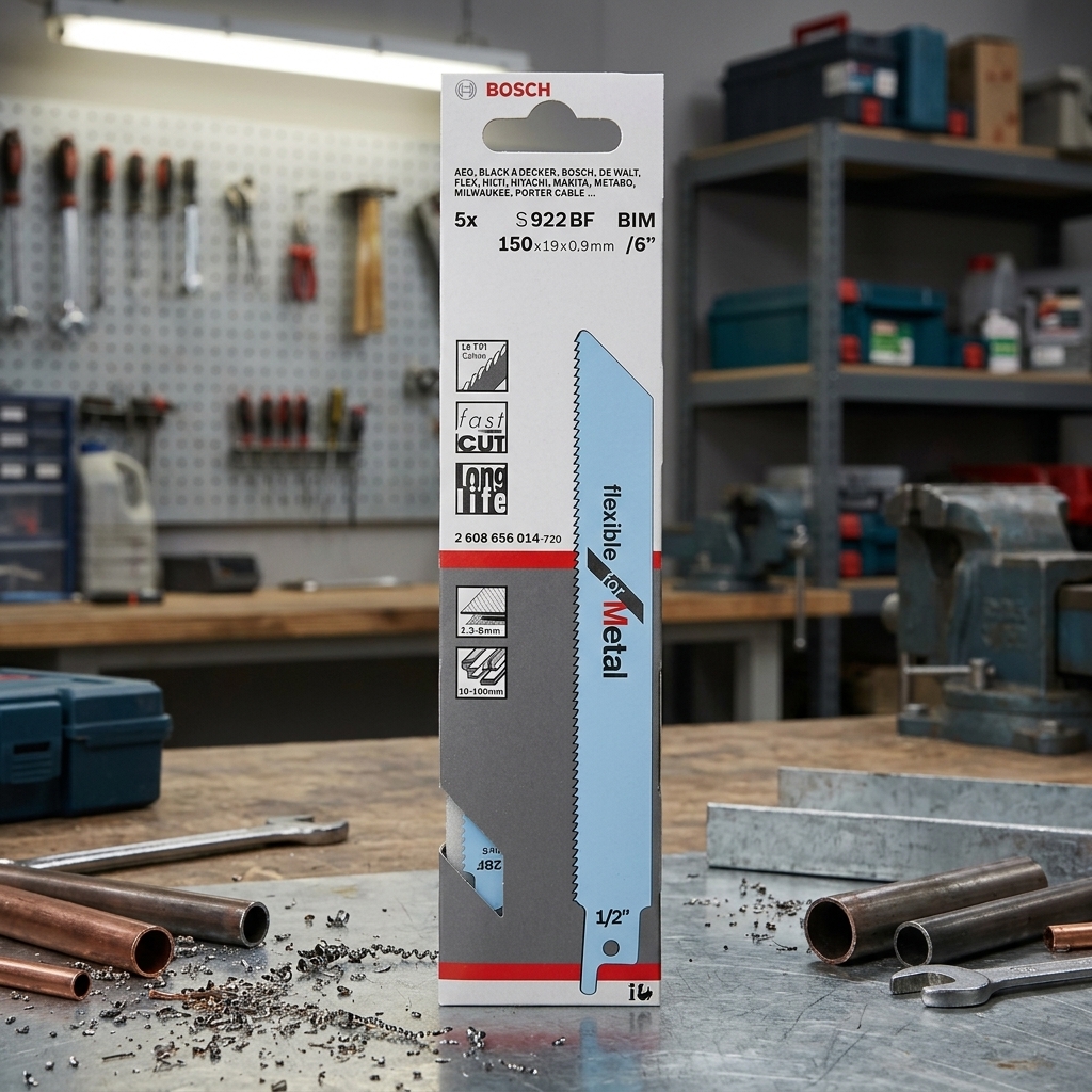 Lưỡi cưa kiếm sắt S922BF Bosch 2608656014 (bộ 5 lưỡi) là phụ kiện chuyên dụng dành cho máy cưa kiếm, được sản xuất từ vật liệu BIM (Bi-Metal) cao cấp giúp tăng độ bền và khả năng chống gãy vượt trội. Với chiều dài 150mm và bước răng tối ưu, sản phẩm phù hợp để cắt sắt hộp, thép tấm, ống thép, inox mỏng và nhiều loại kim loại khác. Lưỡi cưa kiếm sắt S922BF Bosch 2608656014 (bộ 5 lưỡi) mang đến đường cắt nhanh, chính xác, giảm rung lắc và nâng cao hiệu suất làm việc cho thợ cơ khí, công trình và xưởng sản xuất.