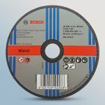 Đá cắt 100mm Bosch 2608600266 chính hãng chuyên dùng cho kim loại, kích thước 100x1.2x16mm, tốc độ cắt tối đa 15.300 vòng/phút.