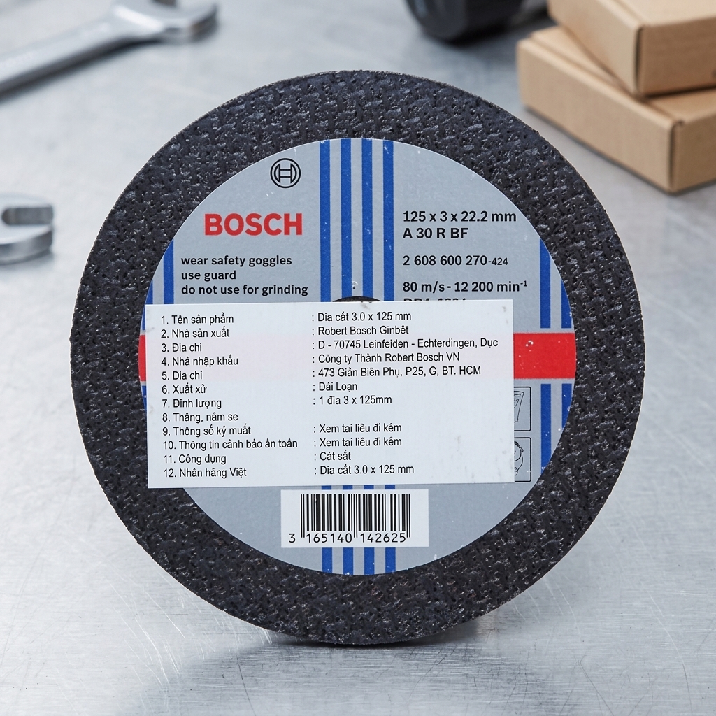 Mua ngay Đá Cắt 125mm Bosch 2608600270 chính hãng chuyên cắt sắt, độ bền cao, mạch cắt ngọt và an toàn tuyệt đối cho người sử dụng. Xem chi tiết thông số tại đây!