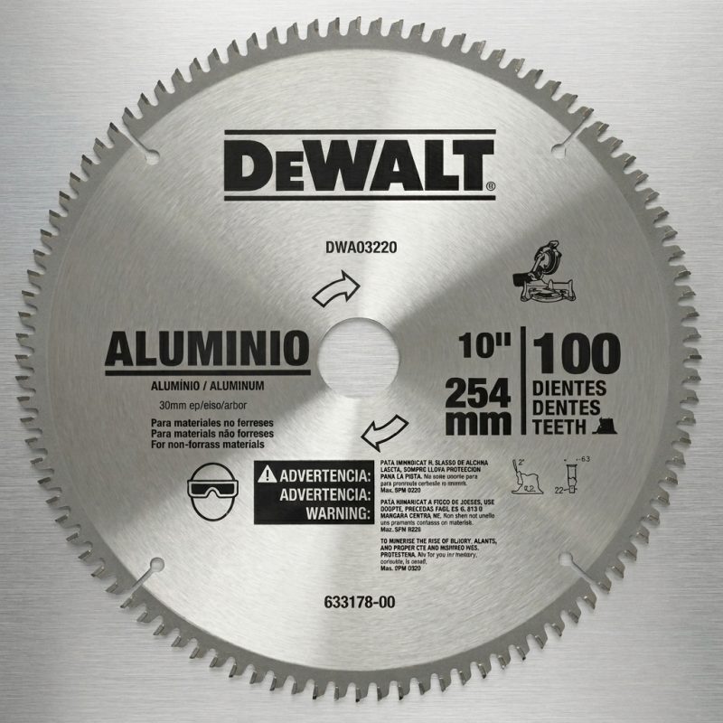 100T Lưỡi cắt nhôm 255mm Dewalt DWA03220-B1 chính hãng, 100 răng hợp kim, cắt nhanh và mịn các vật liệu nhôm, hợp kim nhôm và các kim loại nhẹ. Sản phẩm tương thích với máy cưa bàn và cưa trượt Dewalt, mang lại hiệu suất cao, bền bỉ và an toàn cho người sử dụng.