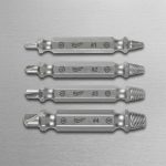 Bộ 4 mũi tháo ốc vít gẫy Milwaukee 49-57-9001 chính hãng gồm 4 đầu tháo hai đầu đa năng bằng thép hợp kim cường lực, thiết kế chuyên dụng để tháo các loại ốc vít bị gãy, mòn đầu, rỉ sét hoặc kẹt cứng trong sửa chữa cơ khí, ô tô và bảo trì công nghiệp.