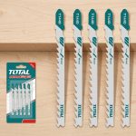 Bộ 5 lưỡi cưa lọng gỗ 6 răng Total TAC51144D là phụ kiện chuyên dụng dành cho máy cưa lọng, thích hợp cắt nhanh gỗ tự nhiên, gỗ mềm, MDF, HDF, ván ép và các vật liệu gỗ công nghiệp. Thiết kế 6 răng lớn giúp tăng tốc độ cắt, thoát phoi hiệu quả, giảm kẹt lưỡi và mang lại đường cắt ổn định cho thợ mộc, xưởng nội thất và người dùng DIY.
