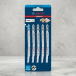 Hình ảnh sản phẩm Bộ 5 lưỡi cưa lọng gỗ T 308 BF Bosch 2608900544 chính hãng Bosch thuộc dòng Expert cao cấp, chuyên dùng để cắt gỗ cứng, gỗ công nghiệp, ván ép và vật liệu gỗ nhiều lớp với độ chính xác cao. Bộ lưỡi cưa được chế tạo từ thép Bi-Metal (BIM) bền bỉ, giúp tăng tuổi thọ sử dụng, giảm gãy lưỡi khi làm việc liên tục. Thiết kế răng cưa tối ưu mang lại đường cắt sạch, thẳng và mịn, phù hợp cho thợ mộc chuyên nghiệp, xưởng sản xuất nội thất và người dùng DIY. Bộ 5 lưỡi cưa lọng gỗ T 308 BF Bosch 2608900544 là lựa chọn lý tưởng cho các dòng máy cưa lọng sử dụng chuôi chữ T phổ biến hiện nay.