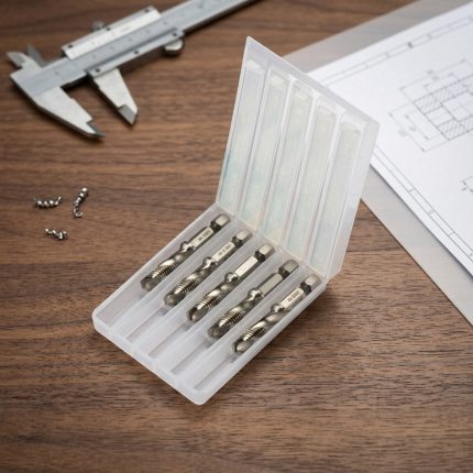 Bộ 5 mũi khoan taro tạo ren M4-0.5mm SATA 50803 được chế tạo từ thép gió HSS cao cấp, tích hợp chức năng khoan, taro và tạo ren trong một bước, giúp gia công ren M4x0.5mm chính xác, tiết kiệm thời gian và nâng cao hiệu suất sản xuất cơ khí.