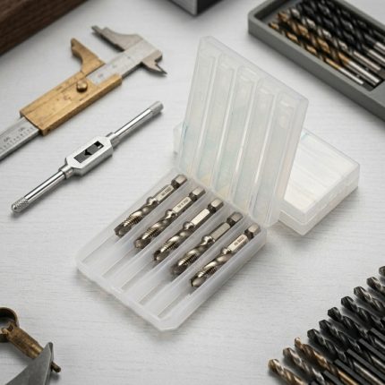 Bộ 5 mũi khoan taro tạo ren M4-0.7mm SATA 50804 được chế tạo từ thép gió HSS cao cấp, tích hợp chức năng khoan, taro và tạo ren trong một bước, giúp gia công ren M4x0.7mm chính xác, tiết kiệm thời gian và nâng cao hiệu suất sản xuất cơ khí.