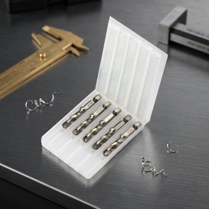 Bộ 5 mũi khoan taro tạo ren M6-1mm SATA 50806 được chế tạo từ thép gió HSS cao cấp, tích hợp chức năng khoan, taro và tạo ren trong một bước, giúp gia công ren M6x1mm chính xác, tiết kiệm thời gian và nâng cao hiệu suất gia công cơ khí.