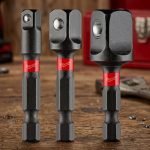 Hình ảnh Bộ đầu chuyển vít sang bu lông 1/2, 1/4, 3/8 inch, Milwaukee 48-32-5033 chính hãng gồm 3 đầu chuyển chuẩn vuông 1/4", 3/8" và 1/2", giúp chuyển đổi nhanh từ chuôi lục giác 1/4 inch sang đầu khẩu. Sản phẩm thuộc dòng SHOCKWAVE™ Impact Duty, được chế tạo từ thép hợp kim cao cấp, chịu lực va đập mạnh, chống mài mòn và tối ưu hiệu suất cho máy bắt vít, máy vặn vít trong cơ khí, sửa chữa ô tô và công nghiệp