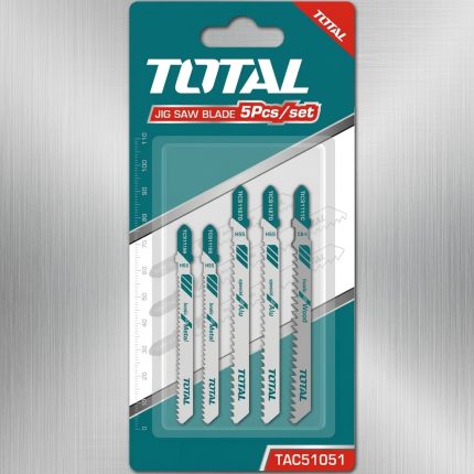 Hình ảnh sản phẩm Bộ lưỡi cưa lọng 5 chi tiết Total TAC51051 chính hãng gồm 5 lưỡi cưa chất lượng cao, phù hợp cho các dòng máy cưa lọng phổ biến. Sản phẩm được thiết kế chuyên dụng để cắt gỗ, ván ép, MDF và vật liệu nhựa với đường cắt sắc bén, chính xác, giảm rung lắc trong quá trình làm việc. Bộ lưỡi cưa Total TAC51051 là lựa chọn lý tưởng cho thợ mộc, thợ nội thất, xưởng gia công và người dùng DIY cần độ bền cao, hiệu suất cắt ổn định và tuổi thọ sử dụng lâu dài