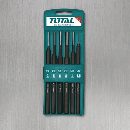 Bộ mũi đục tròn 6 chi tiết Total THT42K0601 chính hãng được sản xuất từ thép hợp kim chịu lực cao, gồm 6 mũi đục với nhiều kích thước thông dụng giúp thực hiện hiệu quả các công việc đột chốt, tháo chốt định vị, tạo lỗ dẫn hướng và gia công cơ khí chính xác. Bộ dụng cụ được đóng gói gọn gàng trong vỉ nhựa Total, phù hợp sử dụng trong ngành cơ khí chế tạo, sửa chữa ô tô, bảo trì thiết bị công nghiệp và các công việc kỹ thuật chuyên nghiệp, đảm bảo độ bền cao và hiệu suất làm việc ổn định.