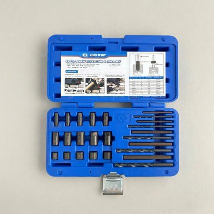 Bộ taro lấy bu lông ốc vít gãy 25 món 5-14mm Kingtony 11225SQ chính hãng gồm mũi khoan và đầu tháo chuyên dụng, dùng để lấy bu lông, ốc vít bị gãy, kẹt hoặc hỏng ren kích thước từ 5-14mm trong sửa chữa ô tô, cơ khí và bảo trì công nghiệp.