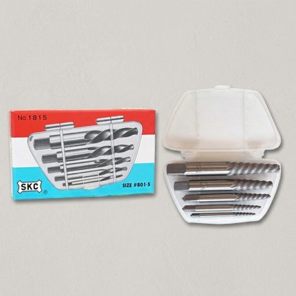Bộ tháo ốc gãy SKC No.1815 chính hãng Hàn Quốc gồm 5 mũi tháo bu lông, vít và ốc gãy chuyên dụng, chế tạo từ thép hợp kim cứng có độ bền cao, giúp tháo các chi tiết bị gãy, kẹt ren hoặc hư hỏng nhanh chóng mà không làm ảnh hưởng đến ren gốc, phù hợp cho sửa chữa cơ khí, ô tô và bảo trì công nghiệp.