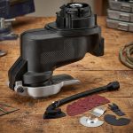 Hình ảnh Đầu EVO MTOS4-XJ chính hãng, đầu chuyển đa năng dùng cho máy EVO, tích hợp chức năng cắt, chà nhám và cạo vật liệu với nhiều phụ kiện đi kèm, giúp thi công linh hoạt trên gỗ, kim loại, nhựa và nhiều vật liệu khác.