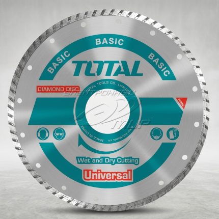 Hình ảnh Đĩa cắt gạch khô ướt Total TAC2131803 180x22mm sử dụng vành cắt kim cương liên tục, chuyên dụng cho các công việc cắt gạch men, gạch ceramic, gạch granite, đá tự nhiên và vật liệu xây dựng. Thiết kế cho phép cắt khô và cắt ướt linh hoạt, mang lại đường cắt sắc nét, giảm sứt mẻ cạnh gạch và nâng cao hiệu quả thi công. Đĩa cắt gạch khô ướt Total TAC2131803 180x22mm là lựa chọn lý tưởng cho thợ xây dựng, thợ ốp lát và các công trình dân dụng, công nghiệp cần độ chính xác cao.