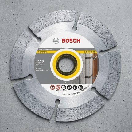 Lưỡi cắt gạch, bê tông 110mm Bosch 2608602468 là đĩa cắt kim cương chất lượng cao được thiết kế để cắt nhanh và chính xác các loại gạch xây dựng, bê tông, bê tông nhẹ, đá nhân tạo và nhiều vật liệu xây dựng phổ biến khác. Với thiết kế vành cắt phân đoạn giúp tăng khả năng thoát bụi, giảm nhiệt và nâng cao tốc độ cắt, sản phẩm mang lại hiệu suất làm việc ổn định ngay cả trong điều kiện thi công liên tục. Lưỡi cắt gạch, bê tông 110mm Bosch 2608602468 có độ bền vượt trội, khả năng chống mài mòn cao và tương thích với nhiều dòng máy cắt cầm tay trên thị trường, là lựa chọn lý tưởng cho thợ xây dựng, thợ hoàn thiện và các đơn vị thi công chuyên nghiệp.