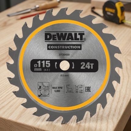 Lưỡi cưa gỗ 115mm 24T DeWalt DT20420-QZ là phụ kiện cắt gỗ chất lượng cao được thiết kế dành cho các dòng máy cưa đĩa cầm tay. Với đường kính 115mm cùng 24 răng hợp kim siêu cứng, sản phẩm mang lại khả năng cắt nhanh, chính xác và hạn chế sứt mẻ trên bề mặt vật liệu. Lưỡi cưa gỗ 115mm 24T DeWalt DT20420-QZ phù hợp để gia công gỗ tự nhiên, gỗ công nghiệp, ván ép và nhiều loại vật liệu gỗ khác. Thiết kế cân bằng giúp giảm rung lắc khi vận hành, nâng cao hiệu suất làm việc và kéo dài tuổi thọ lưỡi cưa, là lựa chọn lý tưởng cho thợ mộc, xưởng nội thất và người dùng chuyên nghiệp.