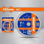 Hình ảnh Lưỡi cưa gỗ 185mm 40T Wadfow WTC1K05 chính hãng với thiết kế TCT Saw Blade 40 răng hợp kim cao cấp, chuyên dùng để cắt gỗ tự nhiên, gỗ công nghiệp, MDF, HDF, ván ép và các vật liệu nội thất yêu cầu độ hoàn thiện cao. Với đường kính 185mm cùng 40 răng sắc bén, sản phẩm cho đường cắt mịn đẹp, giảm xơ cạnh và hạn chế mẻ vật liệu. Lưỡi cưa gỗ 185mm 40T Wadfow WTC1K05 được chế tạo từ thép chất lượng cao kết hợp răng hợp kim Tungsten Carbide (TCT), mang lại độ bền vượt trội, khả năng cắt ổn định và hiệu suất làm việc cao cho thợ mộc, xưởng nội thất và công trình xây dựng.