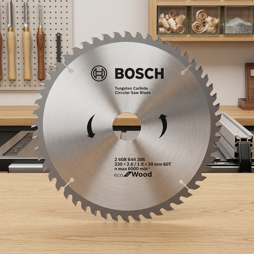 Lưỡi cưa gỗ 250mm T40 Bosch 2608644308 là dòng lưỡi cưa hợp kim chất lượng cao thuộc Bosch Eco for Wood, được thiết kế chuyên dụng cho các công việc cắt gỗ tự nhiên, gỗ công nghiệp, MDF và ván ép. Với cấu tạo 40 răng hợp kim Tungsten Carbide (T40) sắc bén, sản phẩm mang lại tốc độ cắt nhanh, đường cắt chính xác và độ bền vượt trội. Hình ảnh thể hiện rõ thiết kế thân lưỡi cân bằng, các khe chống rung và răng cưa được gia công chính xác, giúp Lưỡi cưa gỗ 250mm T40 Bosch 2608644308 vận hành ổn định, giảm hao hụt vật liệu và nâng cao hiệu quả làm việc cho thợ mộc, xưởng nội thất và đơn vị thi công chuyên nghiệp.