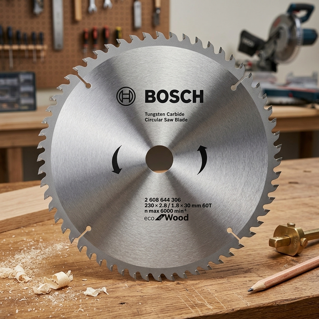 Lưỡi cưa gỗ 250mm T40 Bosch 2608644308 (4) Lưỡi cưa gỗ 250mm T40 Bosch 2608644308 là dòng lưỡi cưa hợp kim chất lượng cao thuộc Bosch Eco for Wood, được thiết kế chuyên dụng cho các công việc cắt gỗ tự nhiên, gỗ công nghiệp, MDF và ván ép. Với cấu tạo 40 răng hợp kim Tungsten Carbide (T40) sắc bén, sản phẩm mang lại tốc độ cắt nhanh, đường cắt chính xác và độ bền vượt trội. Hình ảnh thể hiện rõ thiết kế thân lưỡi cân bằng, các khe chống rung và răng cưa được gia công chính xác, giúp Lưỡi cưa gỗ 250mm T40 Bosch 2608644308 vận hành ổn định, giảm hao hụt vật liệu và nâng cao hiệu quả làm việc cho thợ mộc, xưởng nội thất và đơn vị thi công chuyên nghiệp.