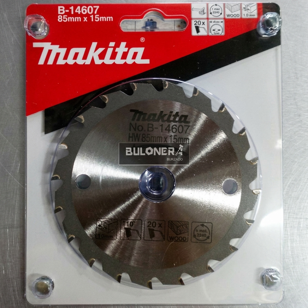Lưỡi cưa gỗ 85mm Makita B-14607 chính hãng tại Công Nghiệp An Toàn, chuyên dùng để cắt gỗ, ván ép, MDF và các vật liệu gỗ công nghiệp kích thước nhỏ. Sản phẩm có thiết kế răng cưa hợp kim sắc bén, đường kính 85mm nhỏ gọn, hỗ trợ đường cắt nhanh, ổn định, phù hợp cho máy cưa mini, thi công nội thất, sửa chữa và gia công chi tiết.
