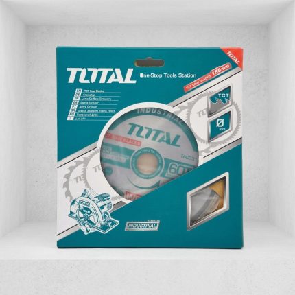 Hình ảnh sản phẩm Lưỡi cưa gỗ TCT 180mm x 60T Total TAC231443 chính hãng, được thiết kế với 60 răng hợp kim TCT (Tungsten Carbide Tipped) sắc bén, chuyên dùng cắt gỗ tự nhiên, gỗ công nghiệp, MDF, MFC và ván ép. Lưỡi cưa cho đường cắt mịn, chính xác, giảm sứt mẻ bề mặt vật liệu và nâng cao hiệu suất làm việc. Sản phẩm phù hợp cho thợ mộc, xưởng nội thất và các công việc gia công gỗ chuyên nghiệp.