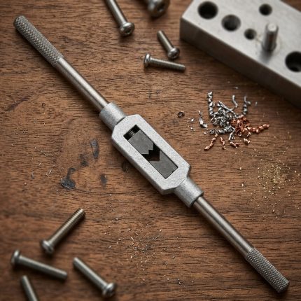 Hình ảnh thực tế Tay quay taro M10-M25 SKC M7 chính hãng với thiết kế thân thép hợp kim có độ bền cao, tay cầm khía nhám chống trượt và cơ cấu ngàm kẹp điều chỉnh chính xác, giúp cố định chắc chắn mũi taro trong quá trình gia công ren. Sản phẩm tương thích với các mũi taro ren hệ mét có kích thước từ M10 đến M25, đáp ứng nhu cầu gia công ren trong tại xưởng cơ khí, đơn vị bảo trì công nghiệp, chế tạo máy và gara sửa chữa. Tay quay taro M10-M25 SKC M7 mang lại khả năng truyền lực ổn định, thao tác thuận tiện, nâng cao độ chính xác của ren thành phẩm và góp phần kéo dài tuổi thọ của mũi taro trong quá trình sử dụng lâu dài.