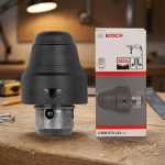 Đầu khoan SDS Plus 10mm Bosch 2608572213 chính hãng Bosch, đầu chuyển SDS Plus chất lượng cao giúp thay đầu kẹp nhanh, tương thích máy khoan búa SDS Plus, đảm bảo truyền lực ổn định, độ bền cao, phù hợp cho công việc khoan bê tông, kim loại và gỗ.